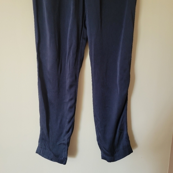 Vince Satin Navy Blue Lounge Pants Jogger Size Small - Picture 5 of 9